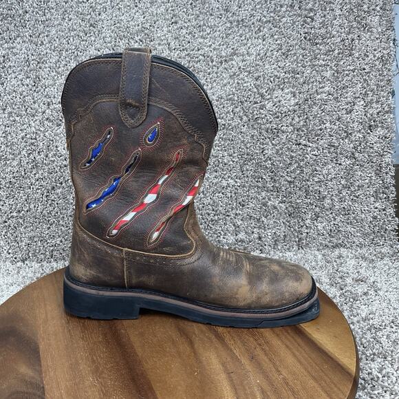 Mens Size 11 EW Wolverine Rancher Claw Wellington Work Boots American Flag READ - Picture 6 of 13